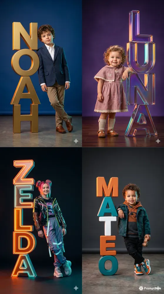 3D Giant Typography Character Portraits