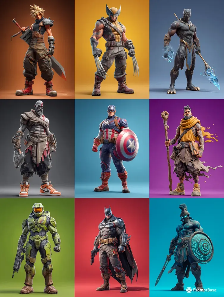 Fortnite Style Game Character Designs