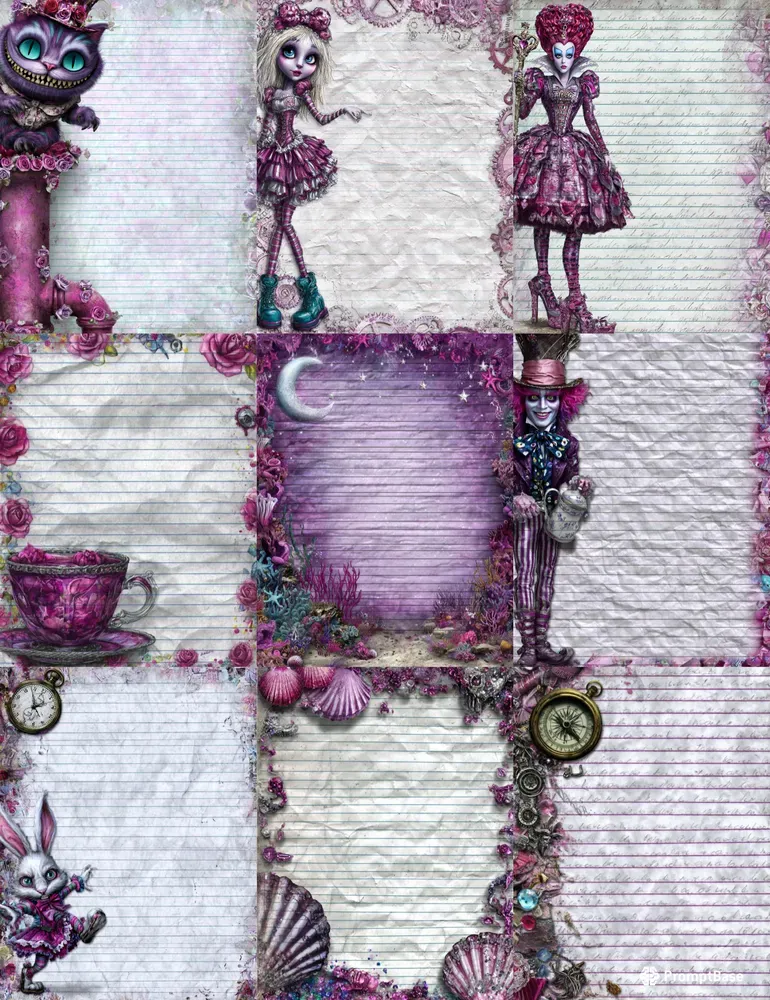 Alice In Ocean Steampunk Plain Papers