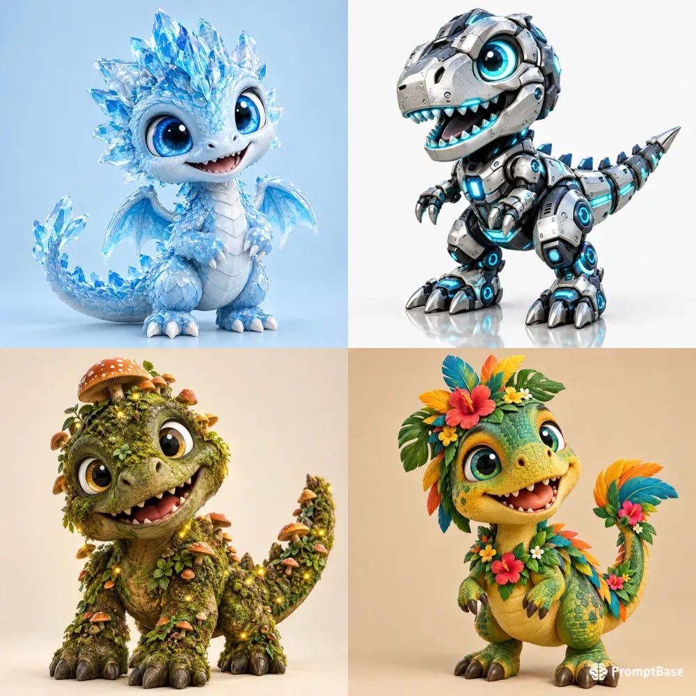 Cute 3D Dinosaur Toys