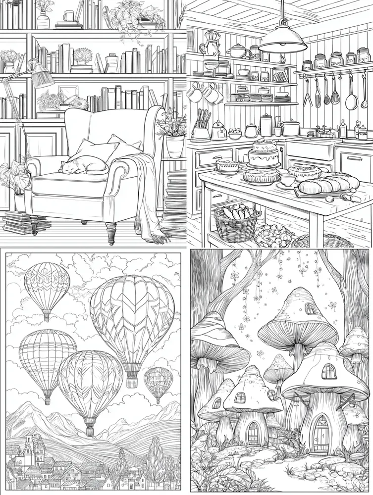 Adult Coloring Book Page Generator