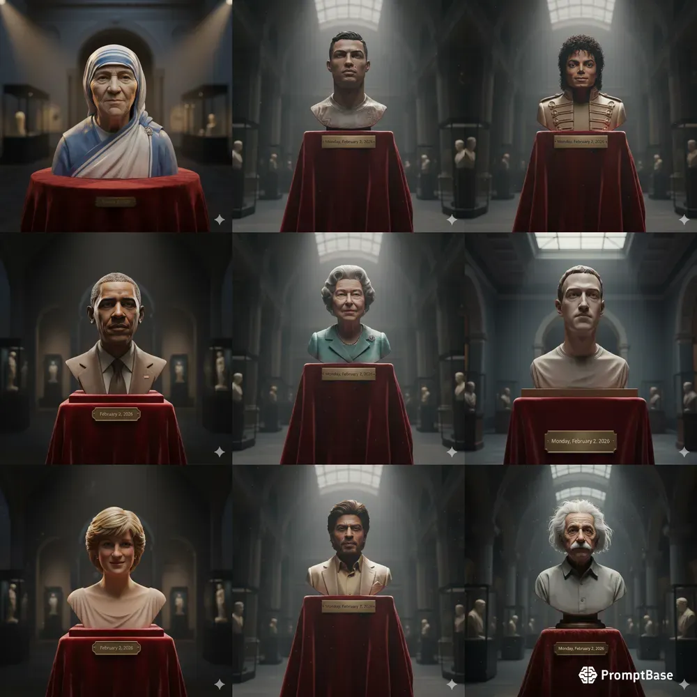 Famous Figures As Museum Sculptures