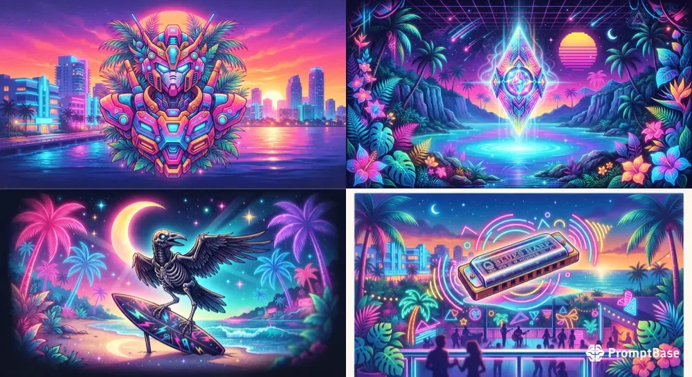 80s Tropical Airbrush Art