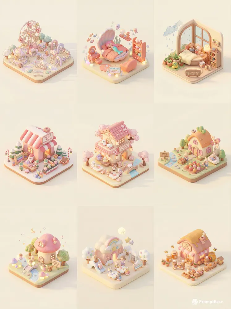 Kawaii Pastel 3D Isometric World Generator