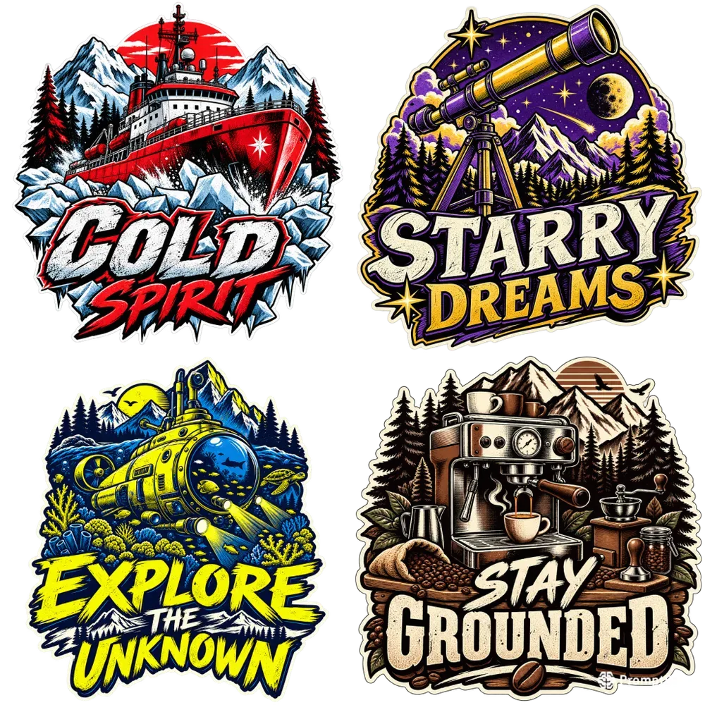 Adventure Sticker Graphic Tshirt Designs
