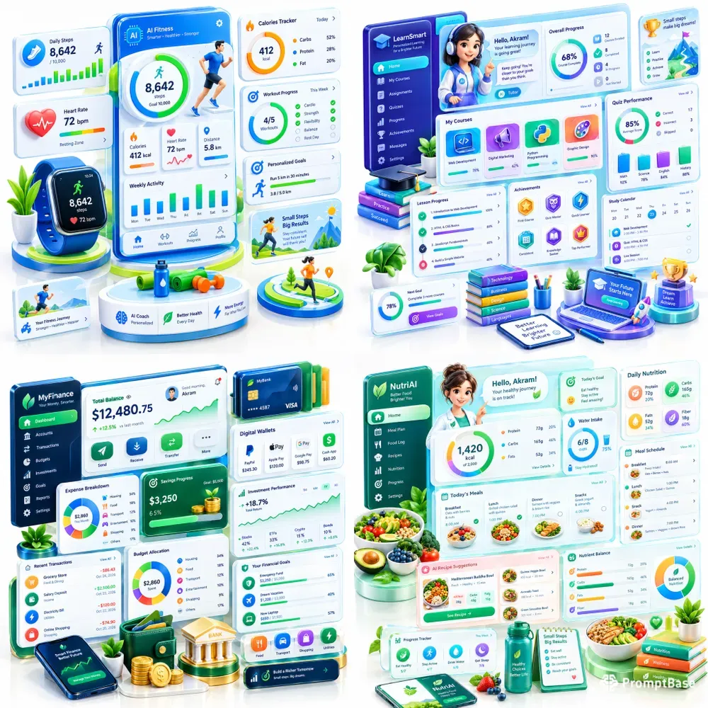 Health Dashboard 4 Design Concepts