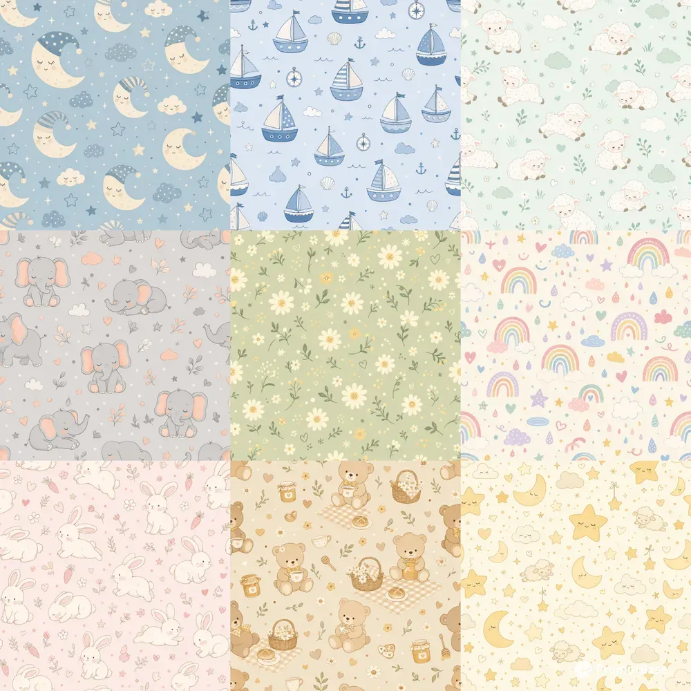 Cute Nursery Seamless Patterns
