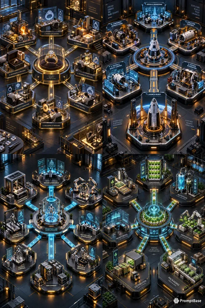 Futuristic 3D Isometric Workflows