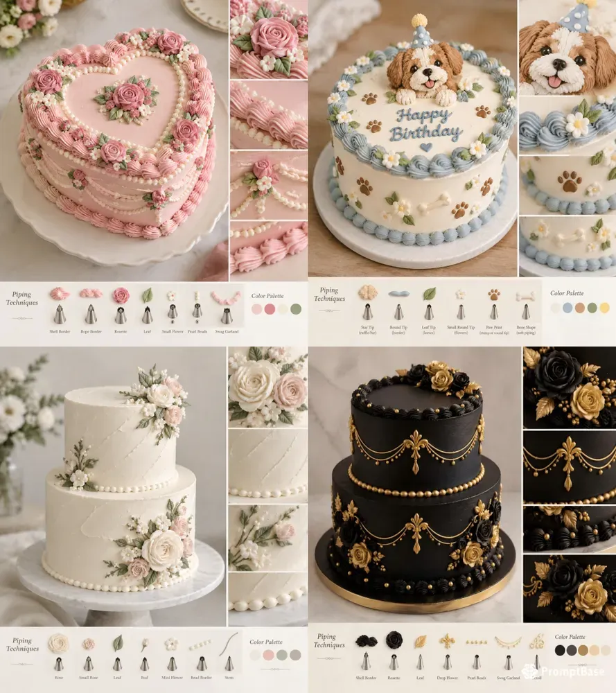 Buttercream Cake Design Decor Ideas