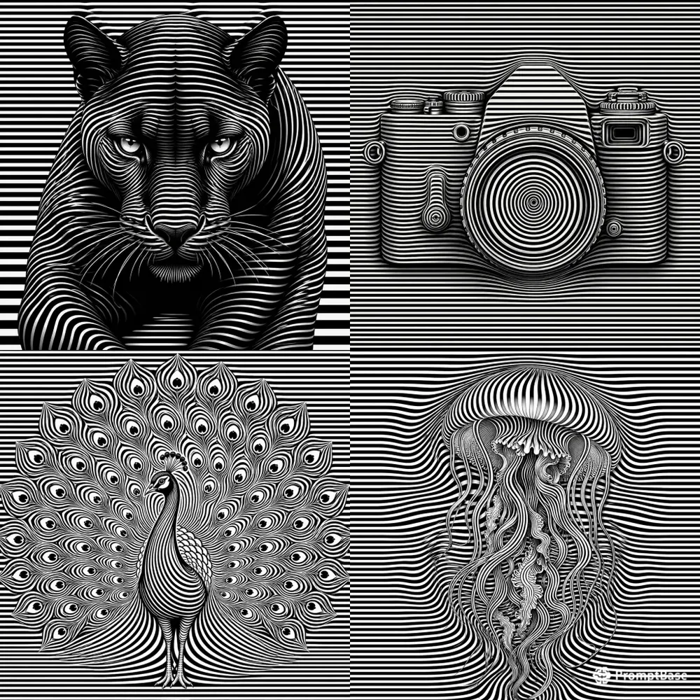 Hypnotic Stripe Illusion Art