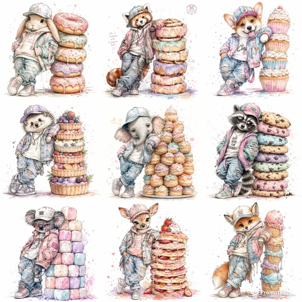 Watercolor Streetwear Pets