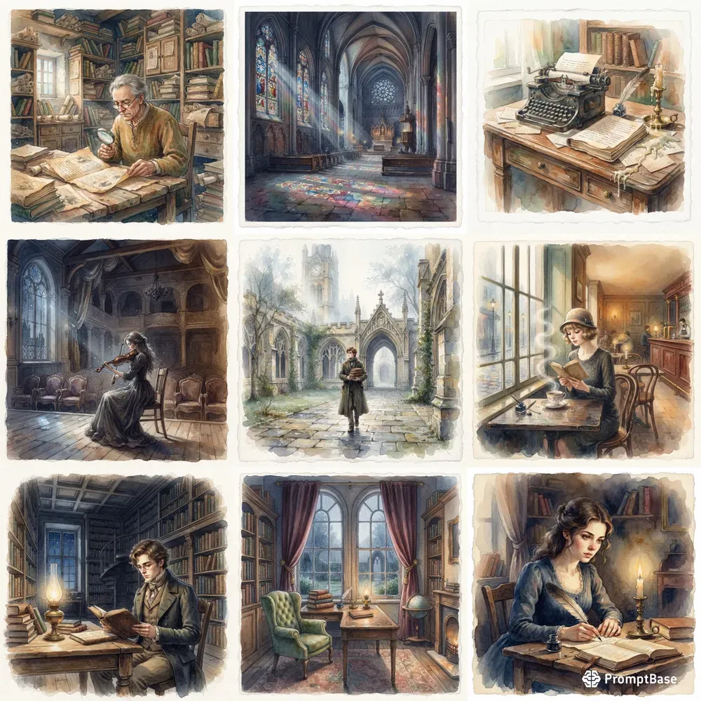 Vintage Watercolor Art