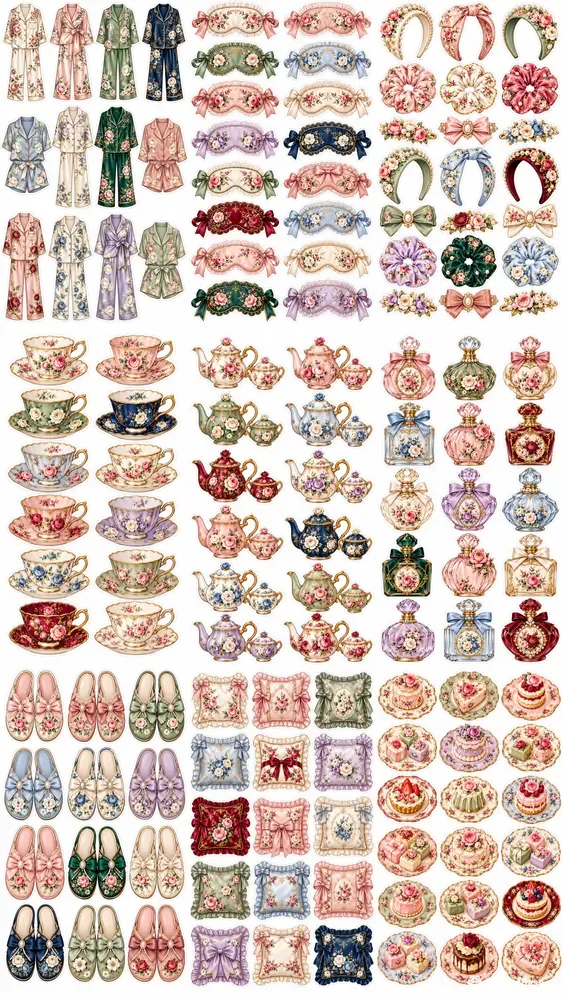 Royal Garden Pajama Party Sticker Sheets