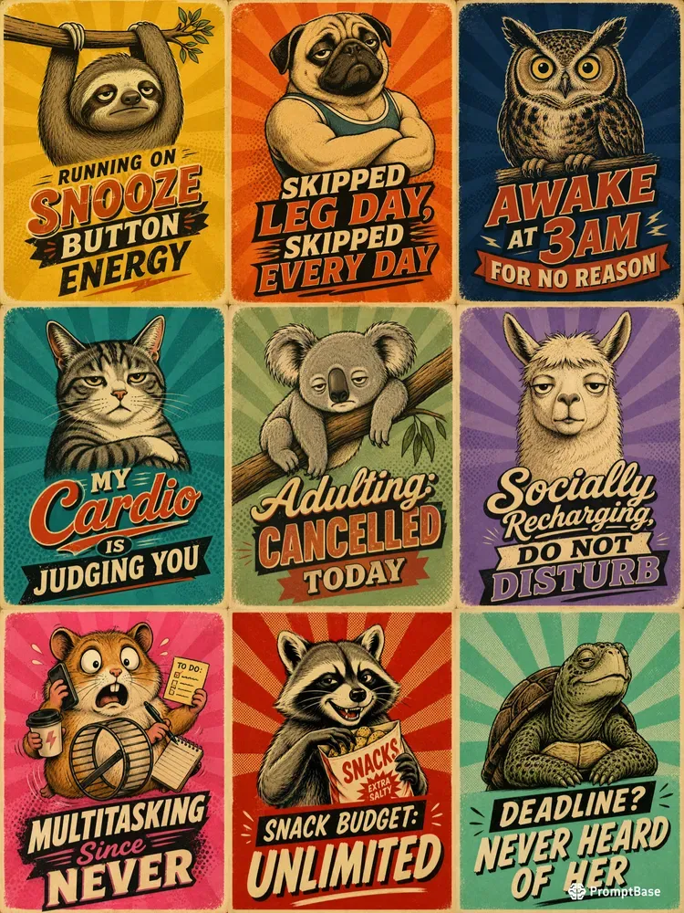Sarcastic Vintage Ad Animal Posters