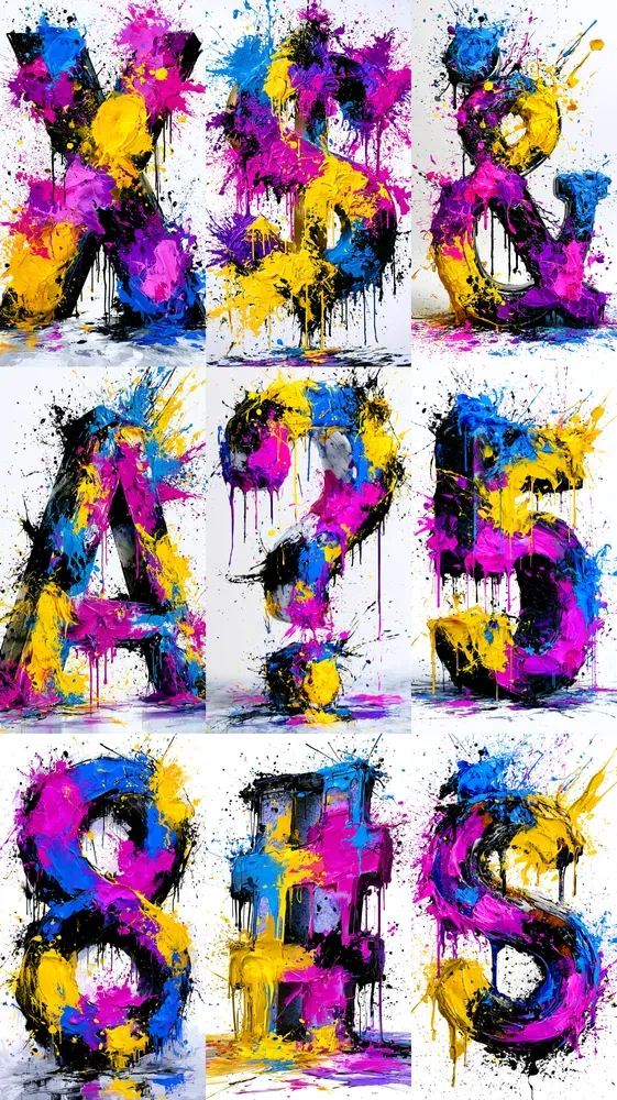 Abstract 3D Exploding Typographies