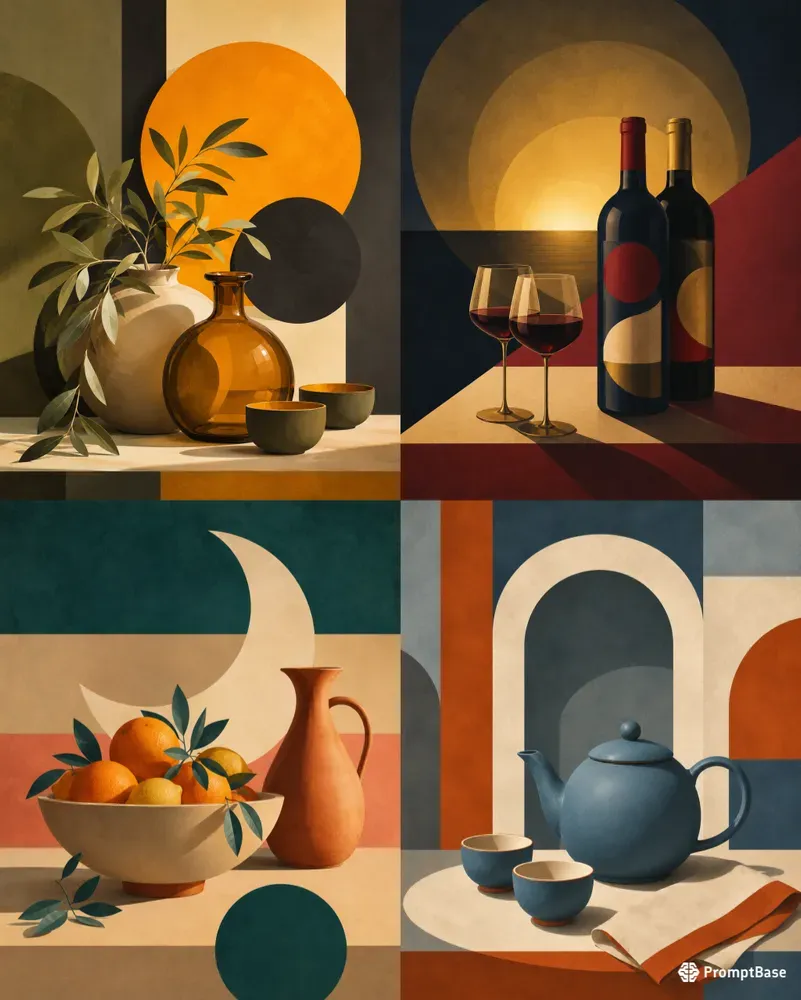Geometric Deco Still Lifes