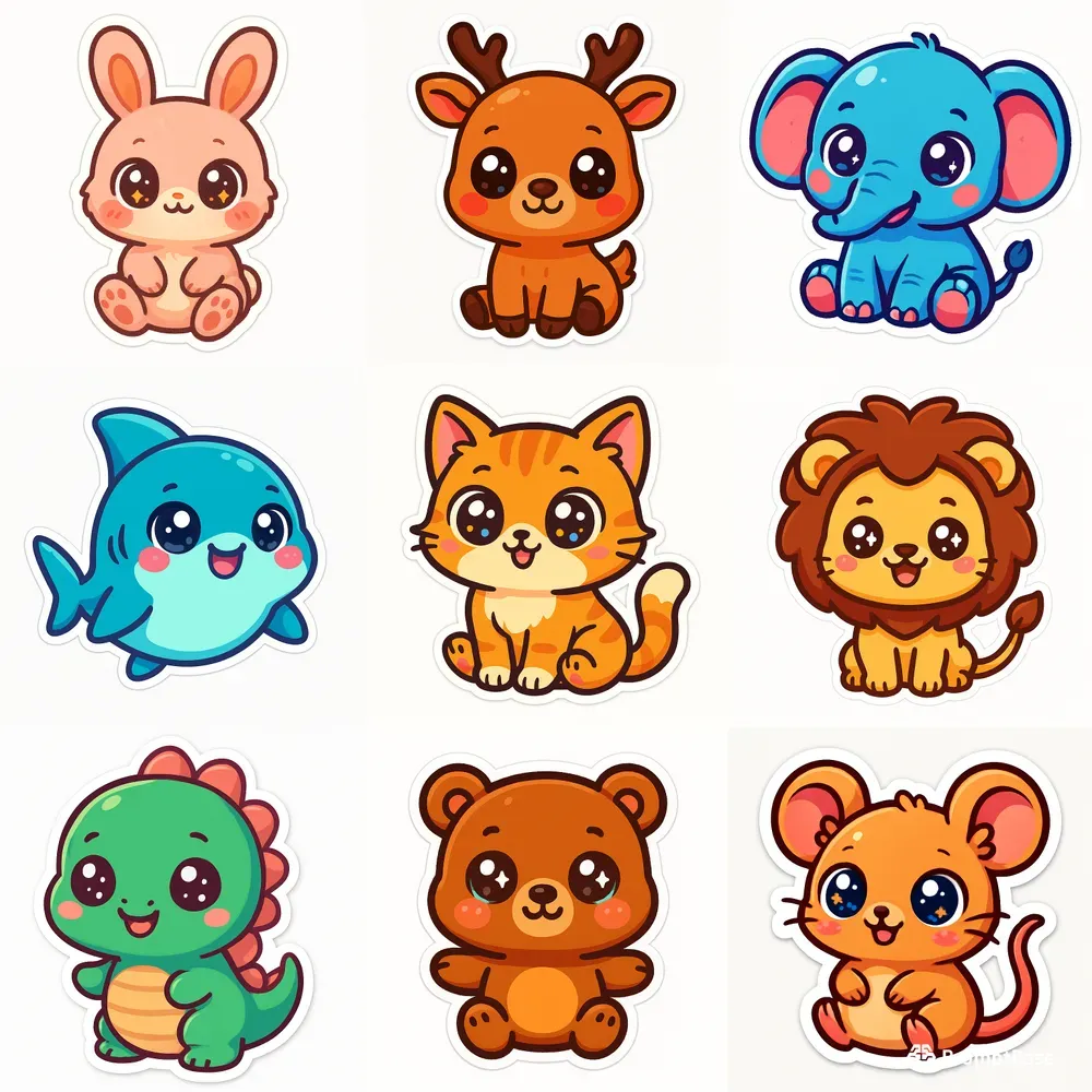 Cute Chibi Kawaii Animal Stickers