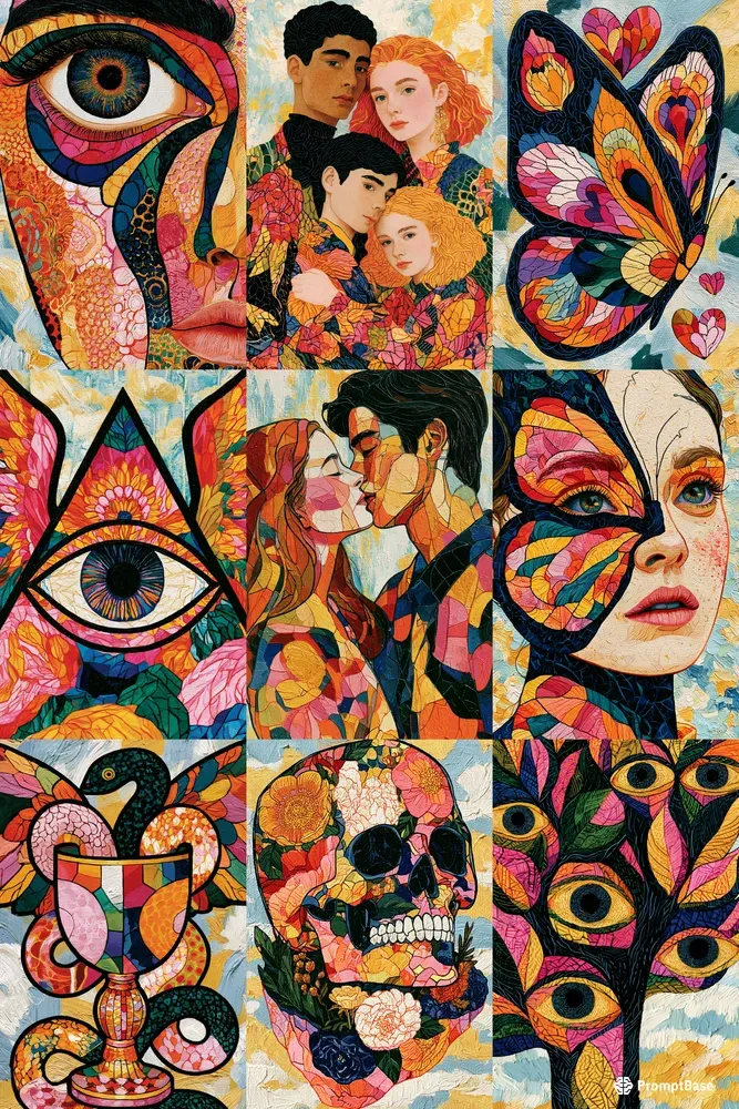 Colorful Stained Glass Style Paintings