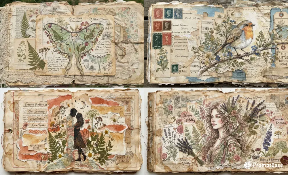 Bohemian Junk Journal Collages
