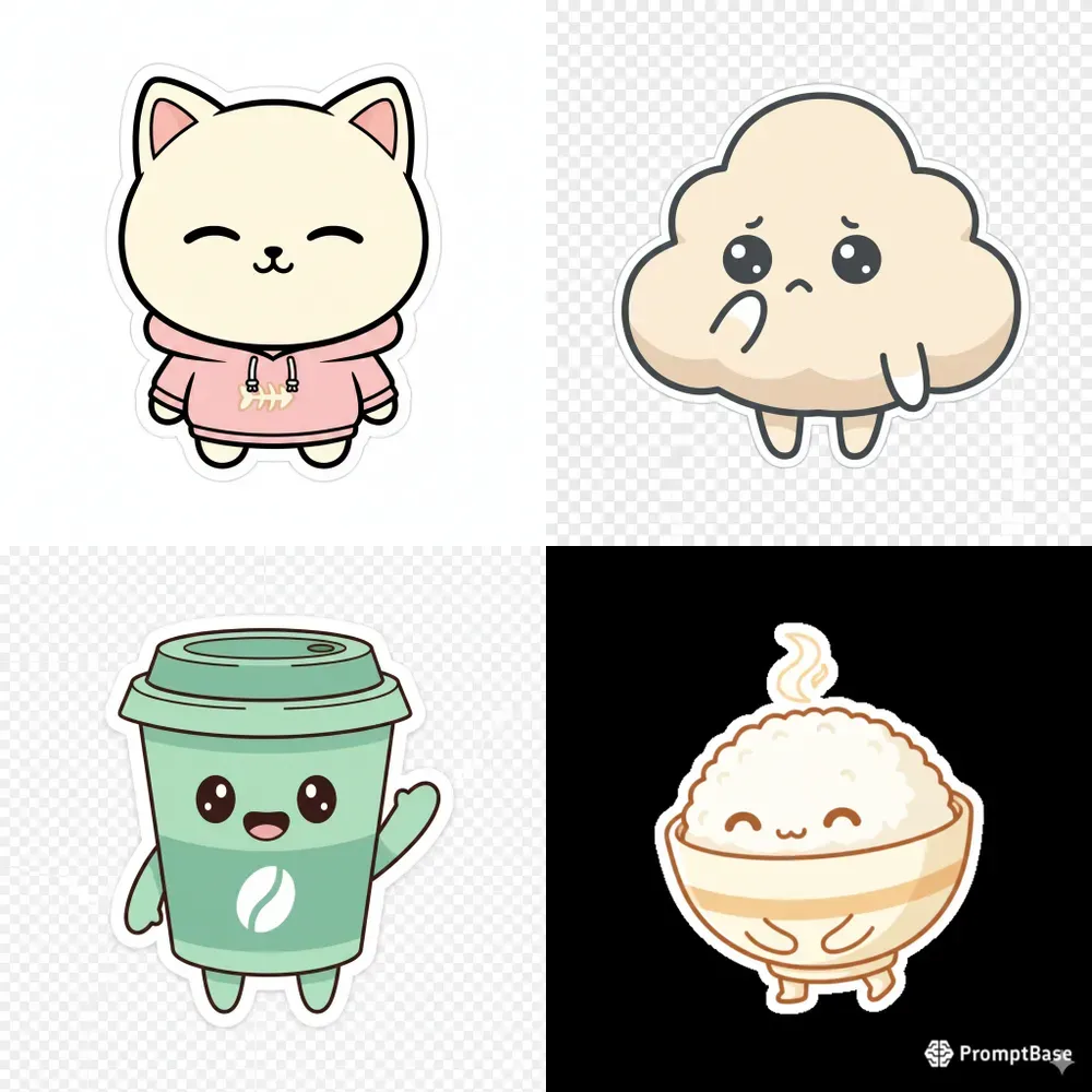 Consistent Cute Sticker Characters