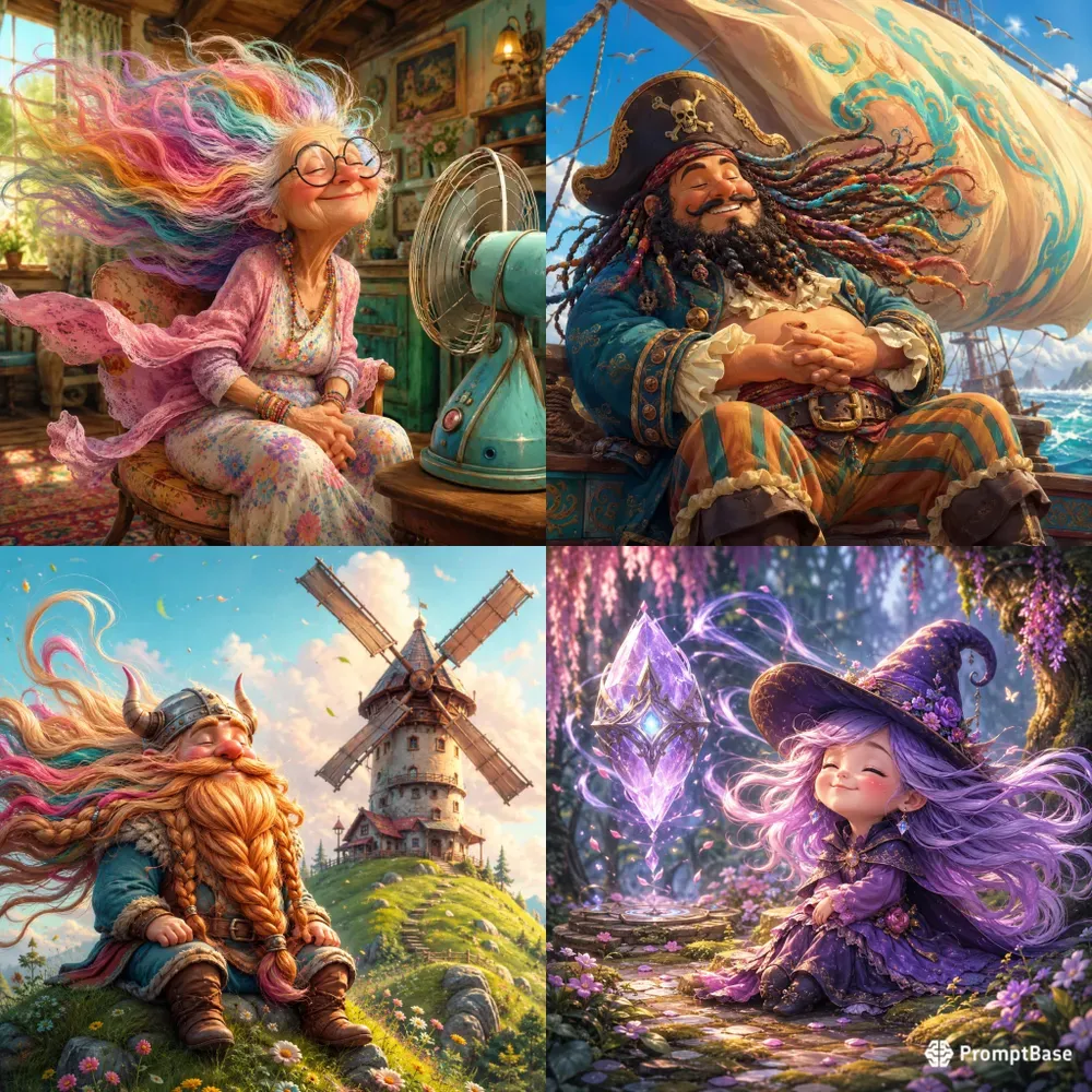 Whimsical Wind Character Portraits