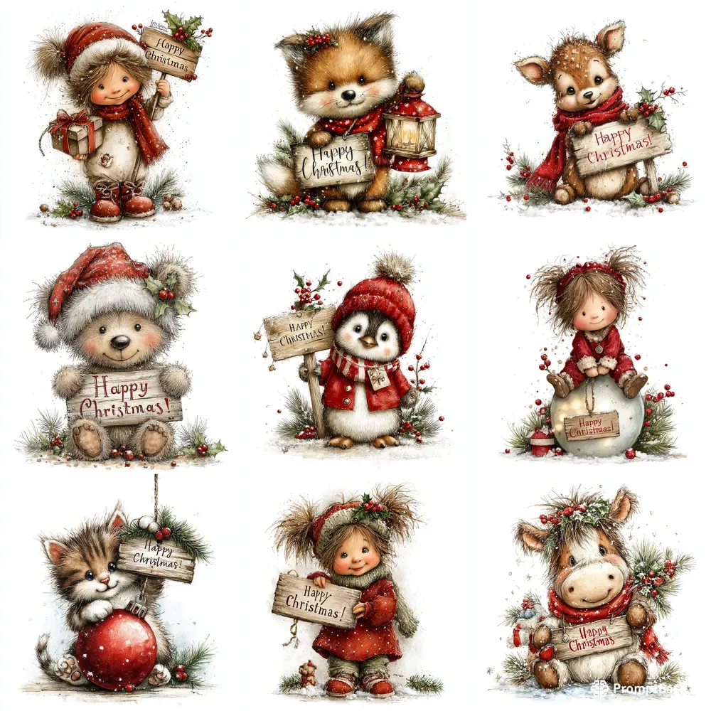 Christmas Tshirt Character Cliparts