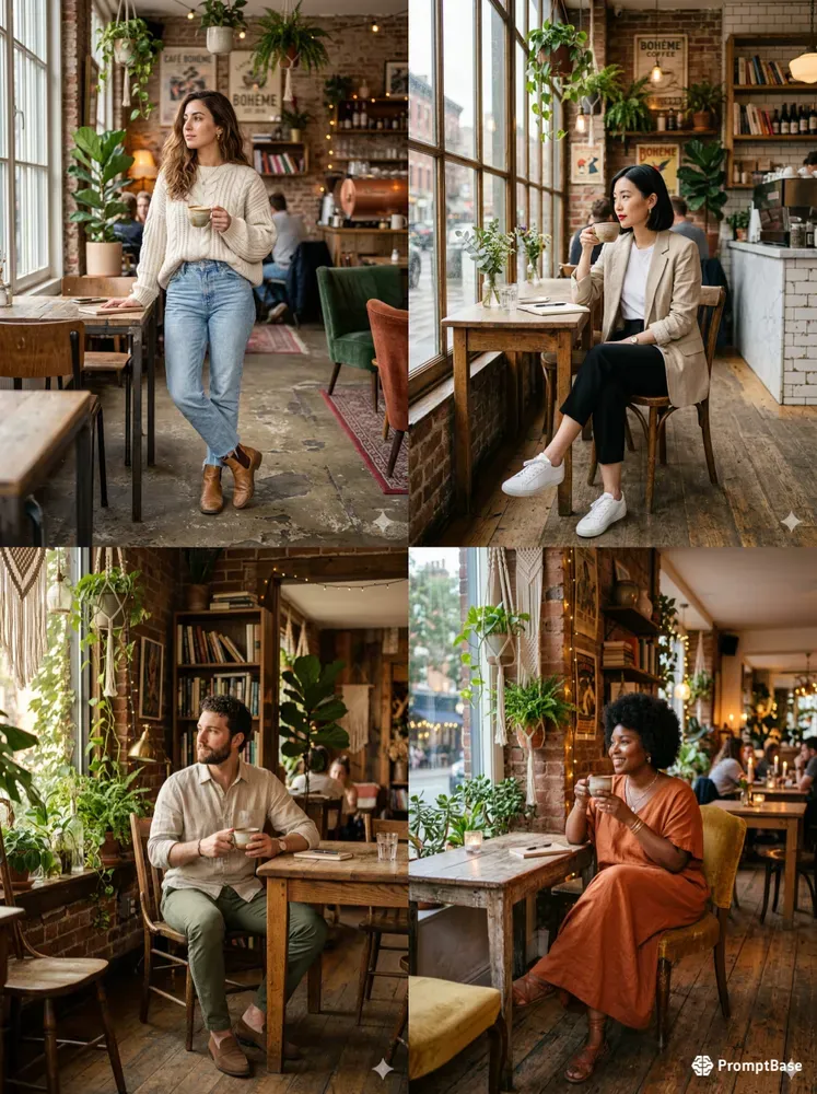 Bohemian Chic Model Cafes