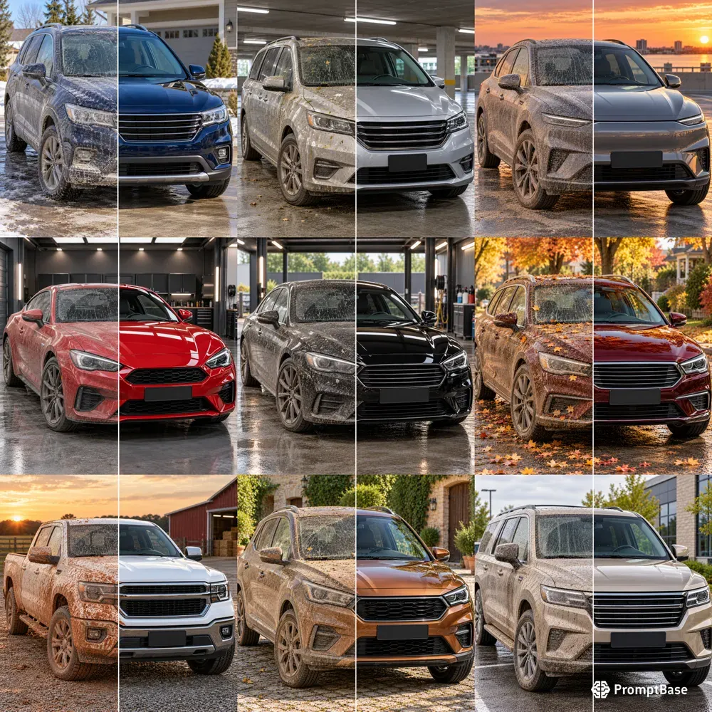 Car Detailing Dirty Vs Clean Ad Images
