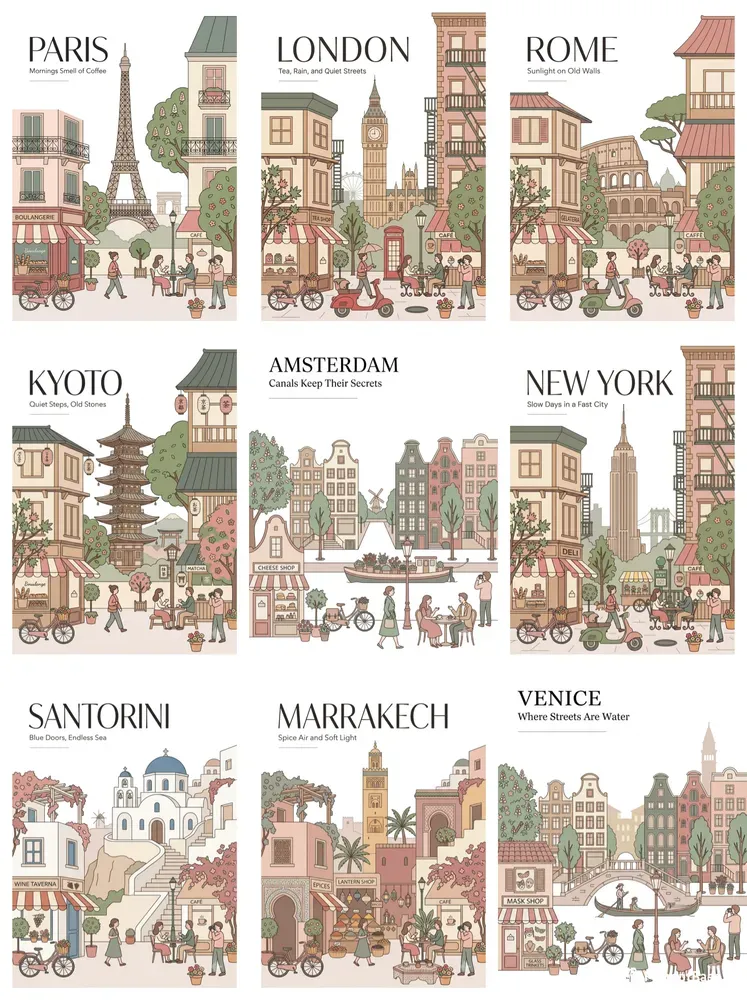 Minimal Travel Poster Illustrations