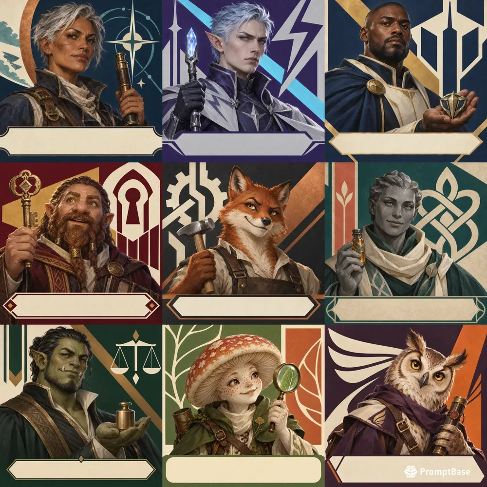 RPG Faction Portrait Cards