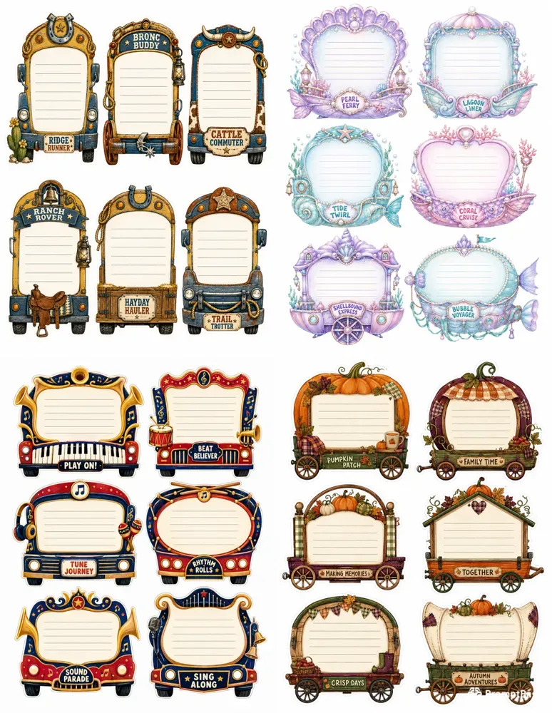 Western Printable Writing Cards Kids