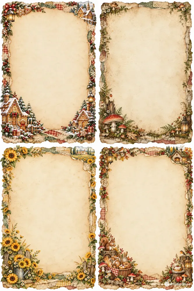 Vintage Storybook Journal Borders