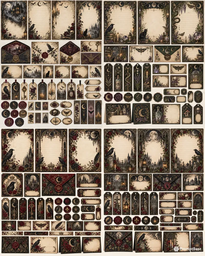 Gothic Halloween Stationery Sets
