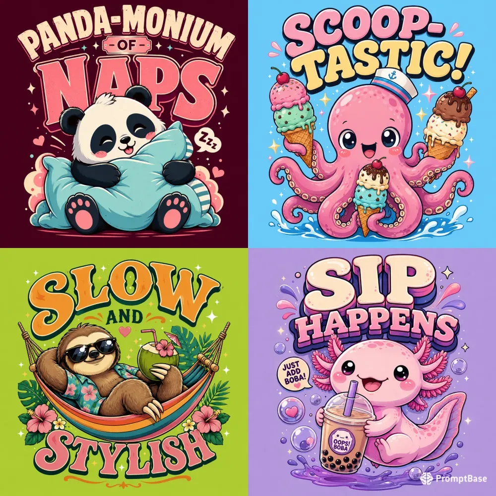 Cute Pun Character Tshirts