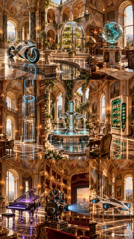 Old Palazzos Utopia And Futuristic Objects