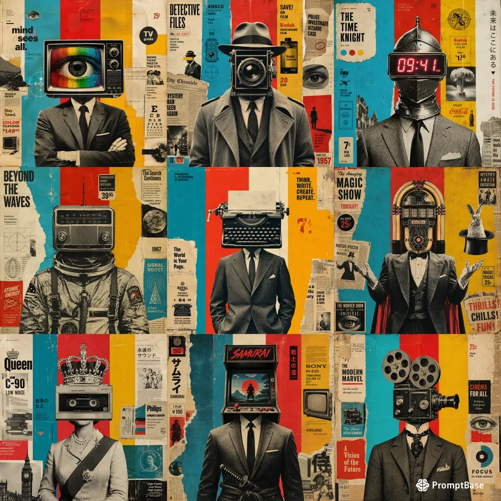 Vintage Surreal Retro Collage Posters