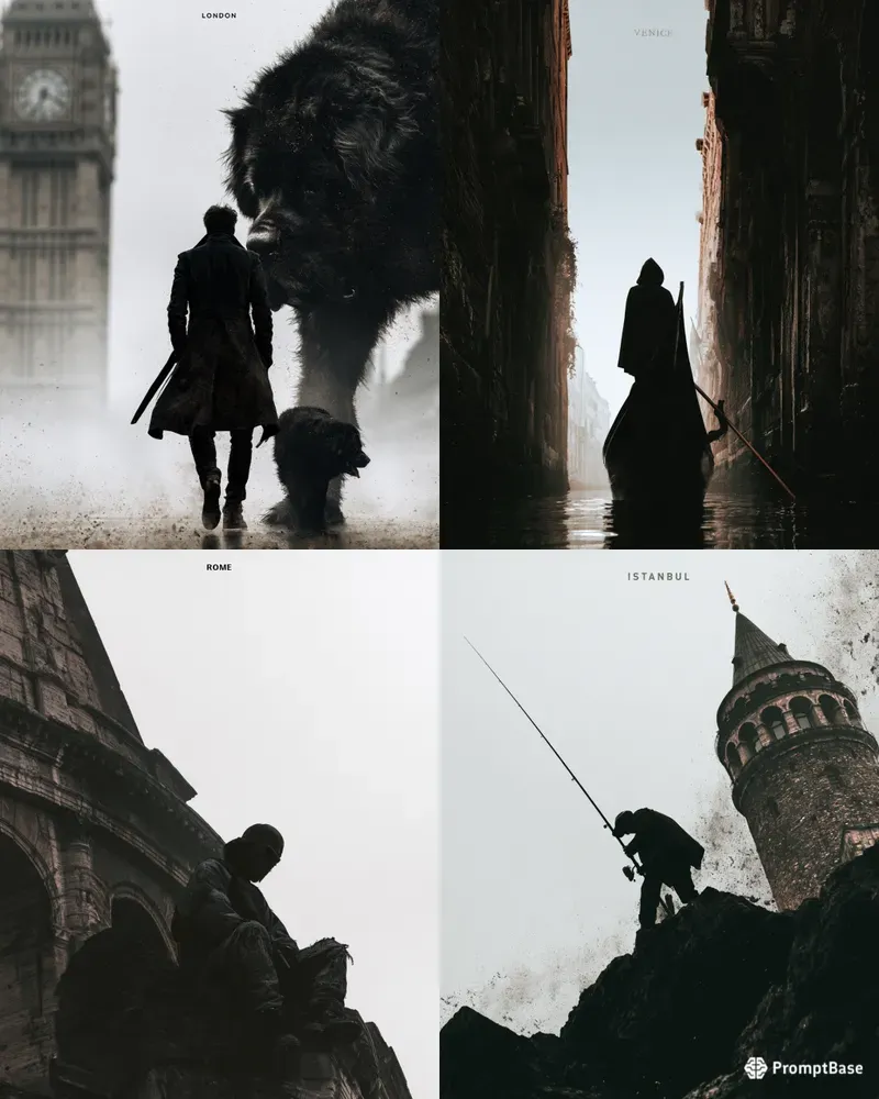 Dark Cinematic City Posters