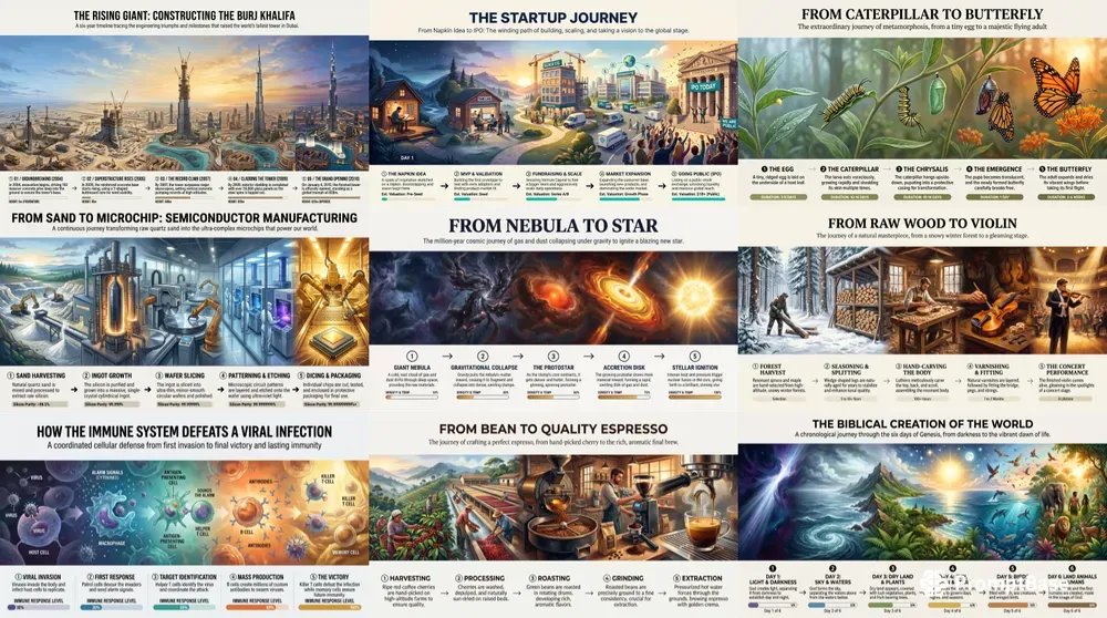 Panoramic Step By Step Infographics
