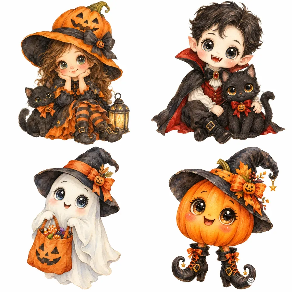 Enchanting Halloween Characters Ephemera