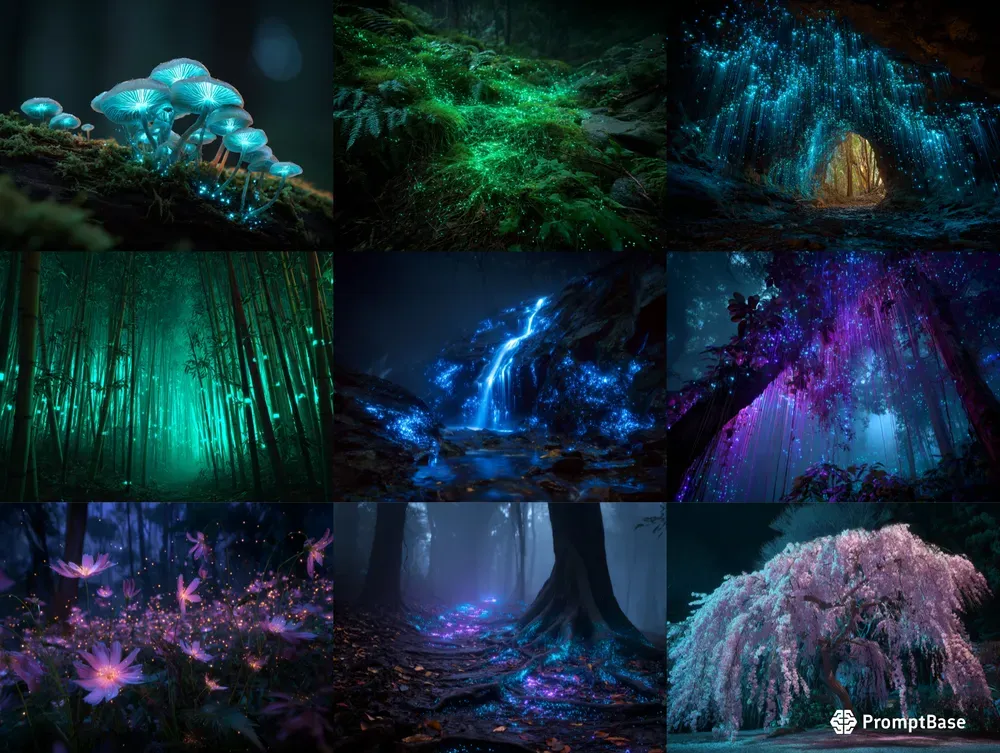 Bioluminescent Forest Art Generator