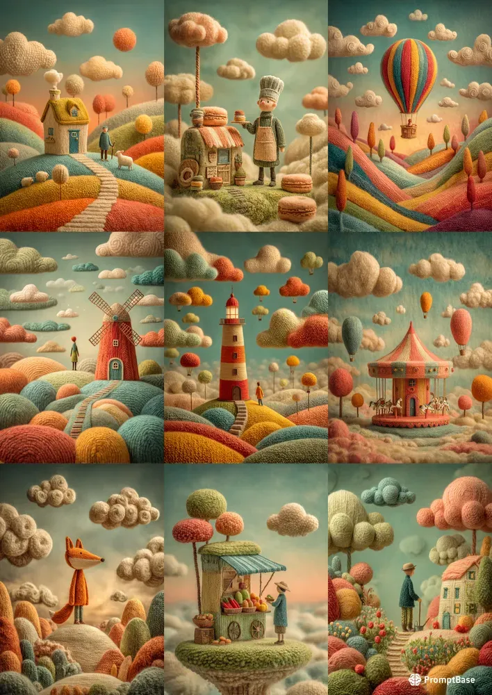 Soft Textile Fantasy Scenes