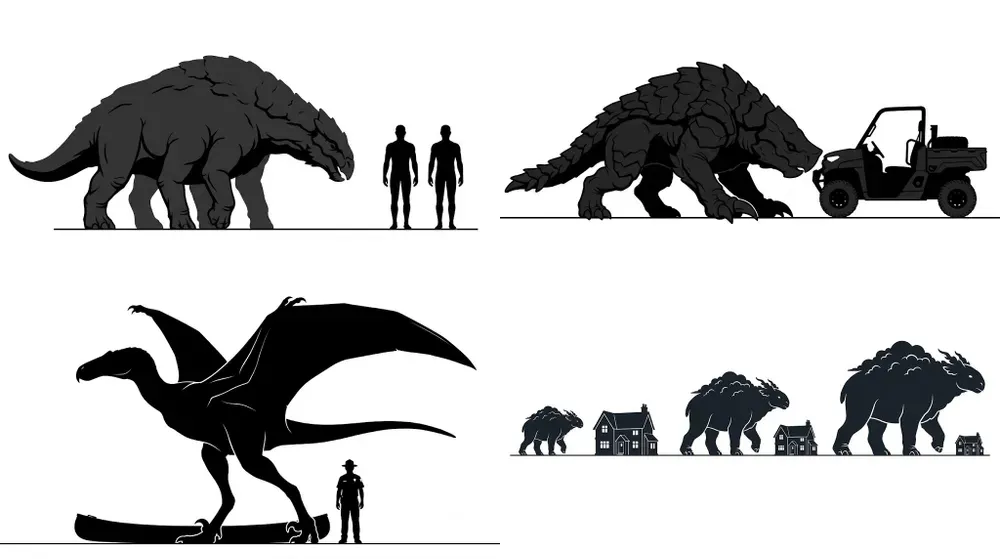 Creature Scale Silhouette Cards