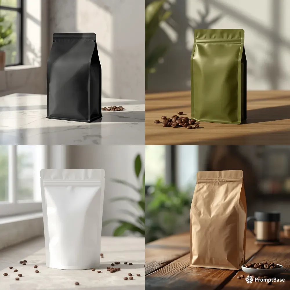Realistic Kraft Paper Coffee Bag Mockups