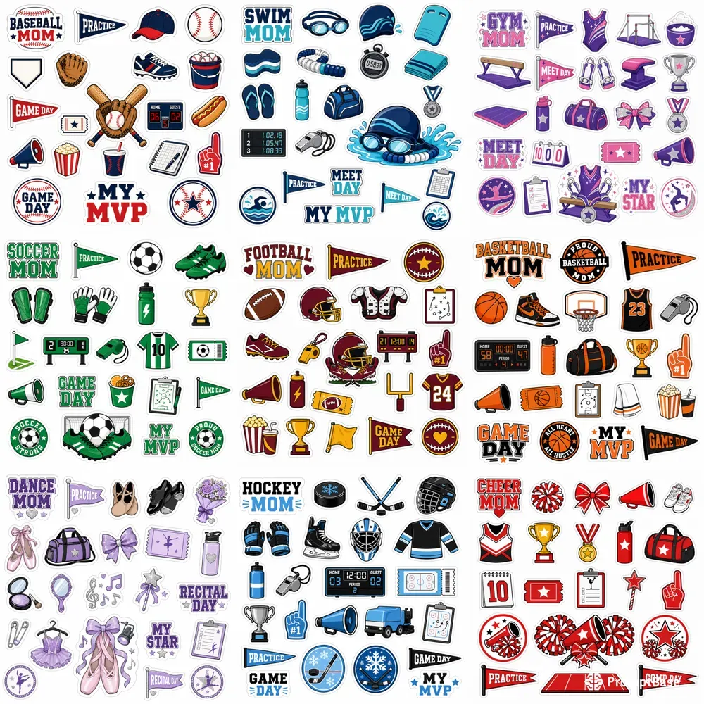 Sports Mom Sticker Sheets