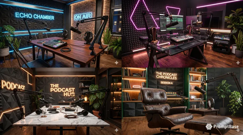 Cinematic Podcast Studio Backgrounds