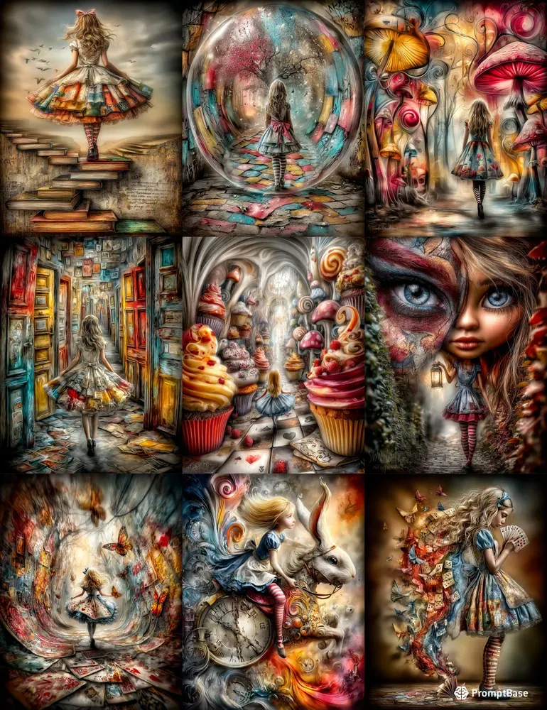 Wonderlandinspired Surreal Storybooks