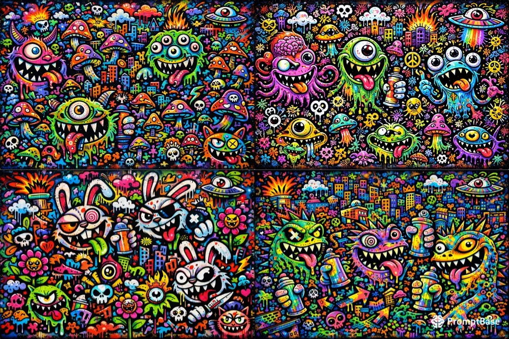 Psychedelic Graffiti Mural Generator