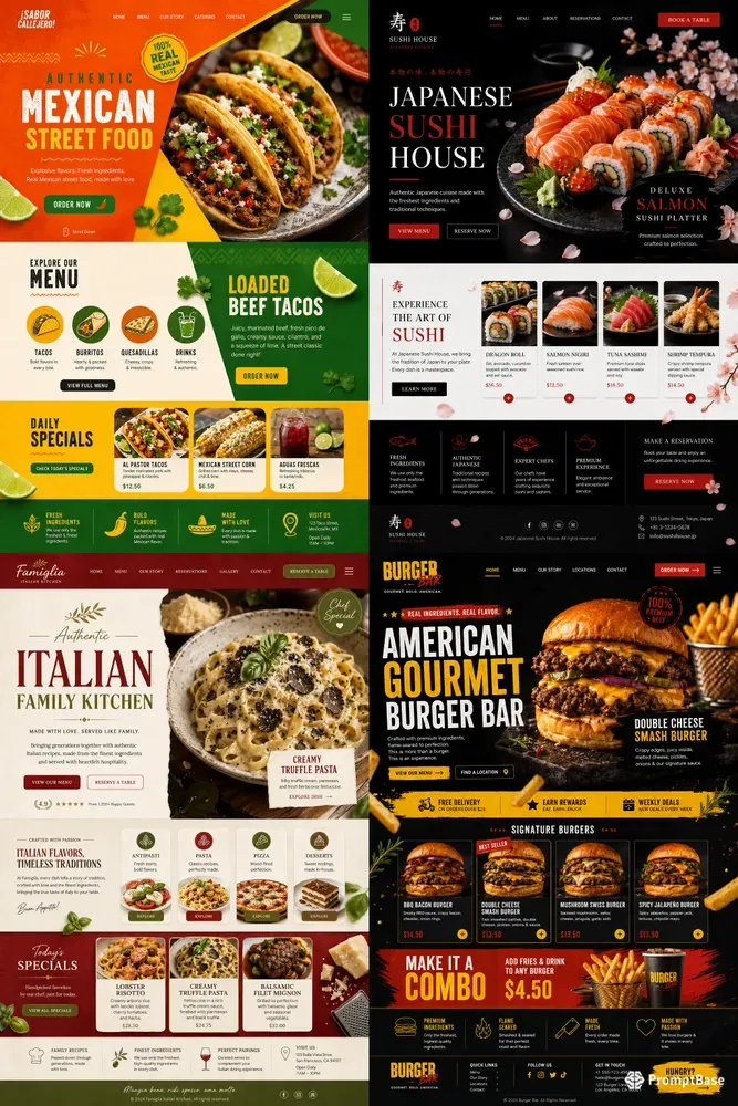 Modern Mexican Food Landing Page UIs