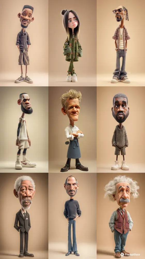 Funny Celebrity Caricatures In 3D Style