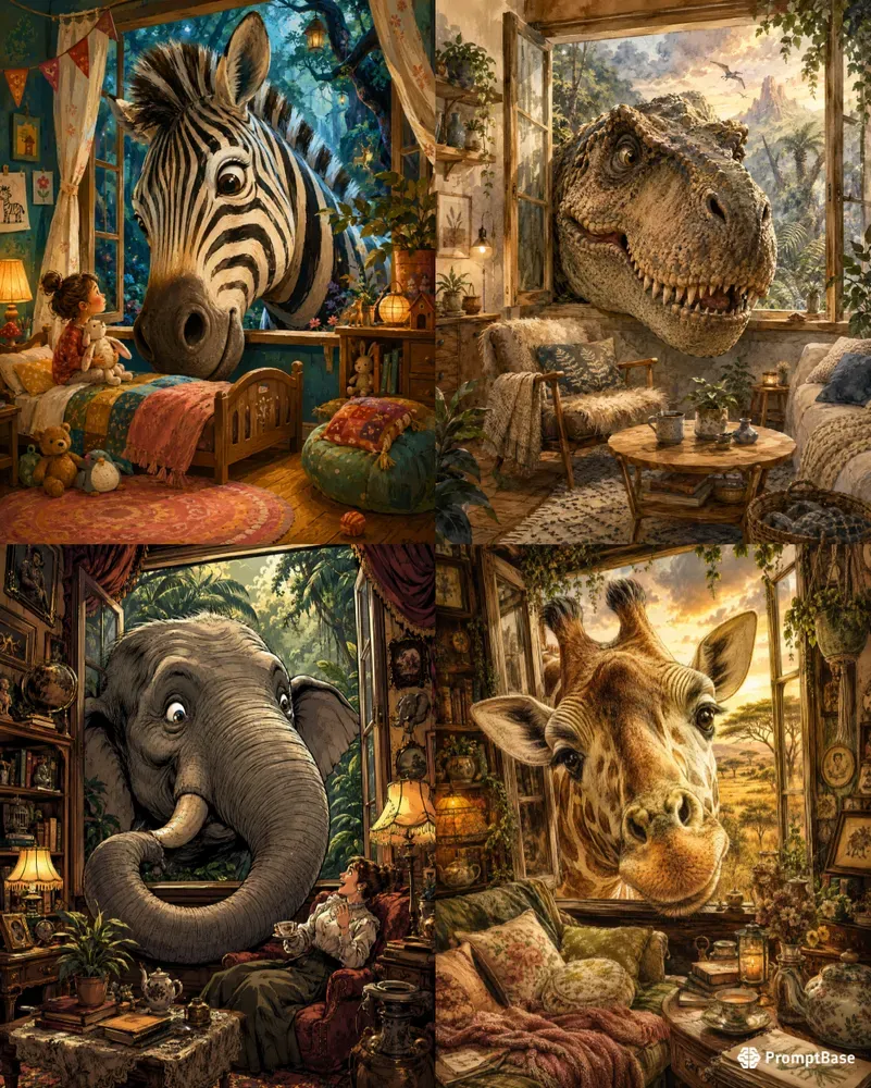 Animals Peeking Through Windows Png
